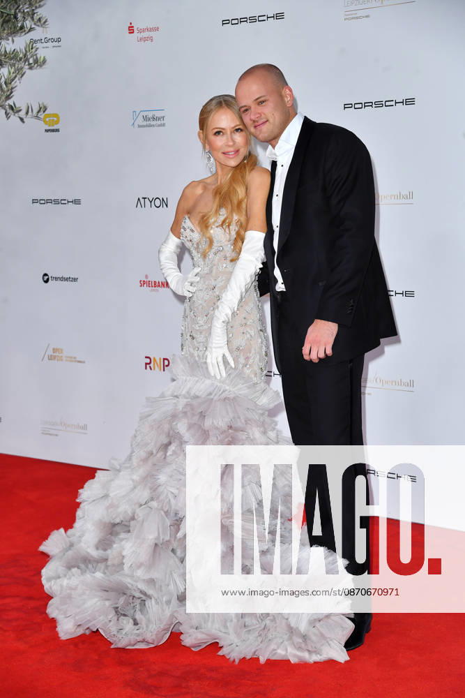 Jenny Elvers with her son Paul Jolig at the 2026 Leipzig Opera Ball at the Leipzig Opera on October 24, 2026