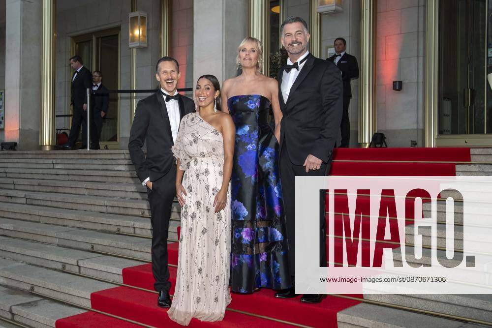 Johannes Hendrik Langer, Amy Mußul, Melanie Marschke, and Simon Boer at the 2026 Leipzig Opera Ball at the Leipzig Opera House, Leipzig