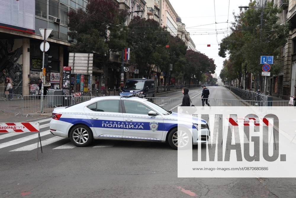 Police Blockade in Central Belgrade During Serbia Elections A Serbian police vehicle and metal barriers blocks Kralja Milana Street near the Republic Electoral Commission (RIK) and Pionirski Park, known as Cacilend, during early parliamentary elections on October 25, 2026 in Belgrade, Serbia. Cacilend is a tent camp in Belgrade s Pionirski Park, established in March 2025 by opponents of student-led protests and later becoming a gathering place for supporters of Serbian President Aleksandar Vucic. Stringer PIXSELL