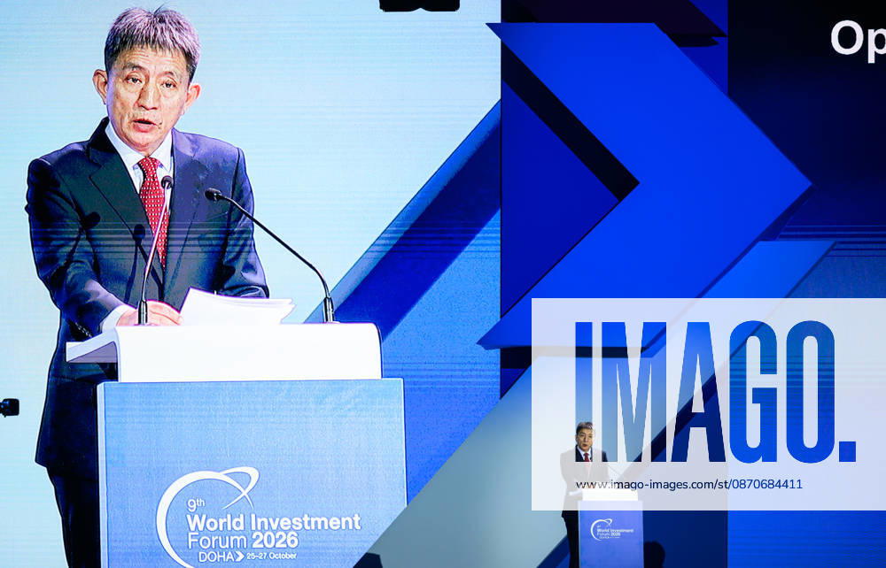 9th World Investment Forum 2026 In Doha Li Chenggang, International Trade Representative of China, speaks during a plenary session following the opening ceremony of the 9th World Investment Forum (WIF 2026) in Doha, Qatar, October 25, 2026. The three-day global summit is organized by the United Nations Conference on Trade and Development (UNCTAD) in cooperation with the State of Qatar. DOHA Qatar