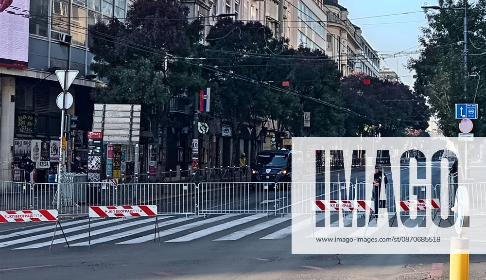 Belgrade Belgrade (Serbia) Politics Elections Police blocked street Kralja Milan which leads to RIK (Republican Election Commission) Photo: Aleksandar Djorovic