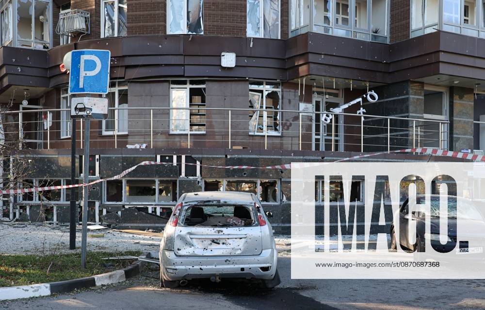 Russia Ukraine Drone Attack 9273053 25.10.2026 A view shows a damaged residential building after a massive drone attack in the course of Russia s military operation in Ukraine, in Belgorod, Russia. Two persons were killed and 14 others were injured in a reported strike by the Ukrainian Armed Forces on October 25. Taisia Liskovets Sputnik Belgorod Russia