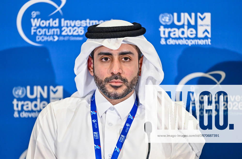 Hamad Mohammed Al-Nasr, Director of Trade Development and Investment Promotion at Qatar s Ministry of Commerce and Industry, attends a press conference before the opening of 9th World Investment Forum (WIF 2026). The three-day summit, organized by United Nations Conference on Trade and Development Doha Qatar - ZUMAs197 20261025_aaa_s197_079