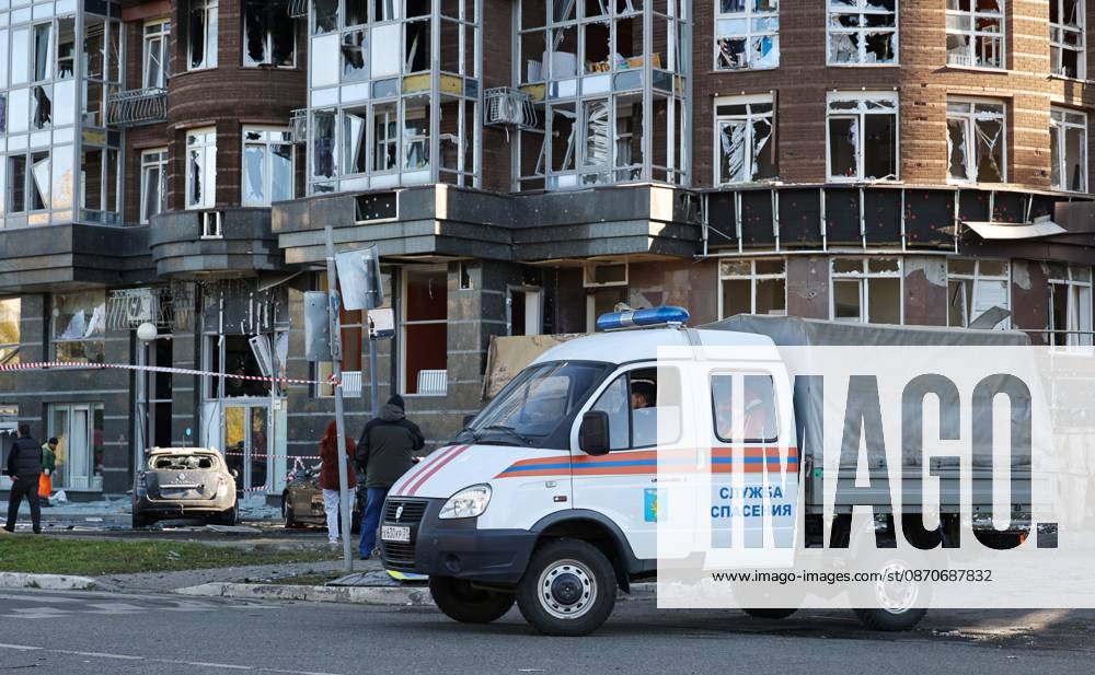 Russia Ukraine Drone Attack 9273059 25.10.2026 A view shows a residential building damaged in a massive drone attack amid Russia s military operation in Ukraine, in Belgorod, Russia. Two persons were killed and 14 others were injured in a reported strike by the Ukrainian Armed Forces on October 25. Taisia Liskovets Sputnik Belgorod Russia