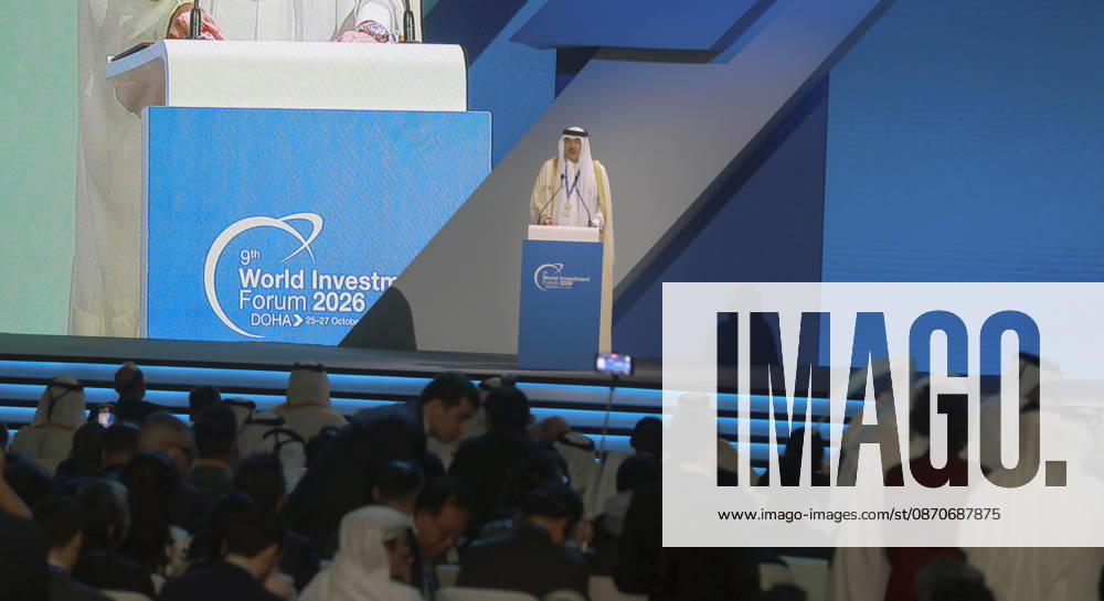 Doha Qatar World Investment Forum Ahmad bin Mohammed Al Sayed, Qatar s Minister of State for Foreign Trade Affairs, delivers remarks at a podium during the World Investment Forum in Doha, Qatar, on October 25, 2026. The ninth World Investment Forum, organized by UN Trade and Development (UNCTAD) and hosted by Qatar from October 25 to 27 under the theme Investing in the Future, brings together government officials, investors and business leaders to discuss international investment, sustainable development and economic resilience. Doha Baladiyat ad Dawhah Qatar