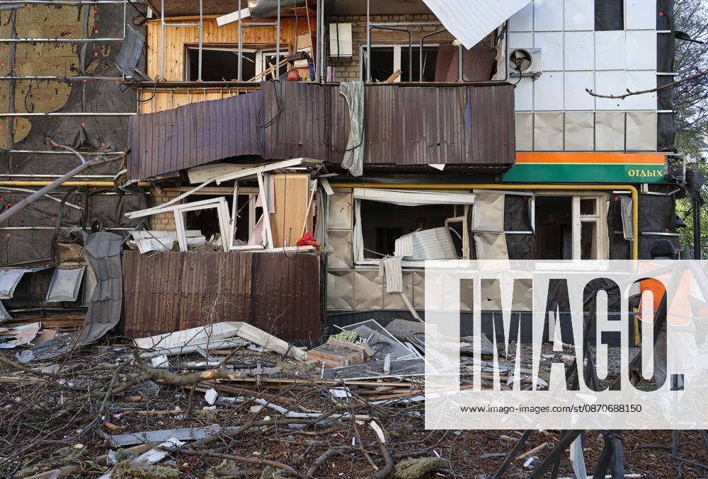 Russia Ukraine Drone Attack 9273069 25.10.2026 A view shows a building damaged in a massive drone attack amid Russia s military operation in Ukraine, in Belgorod, Russia. Two persons were killed and 14 others were injured in a reported strike by the Ukrainian Armed Forces on October 25. Taisia Liskovets Sputnik Belgorod Russia