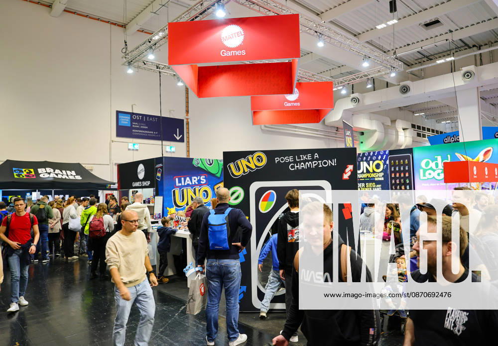 Game 26 Trade Show in Essen: Last Day with Record Attendance, here at the Mattel UNO booth at the Grugahalle in Essen, NRW, Germany