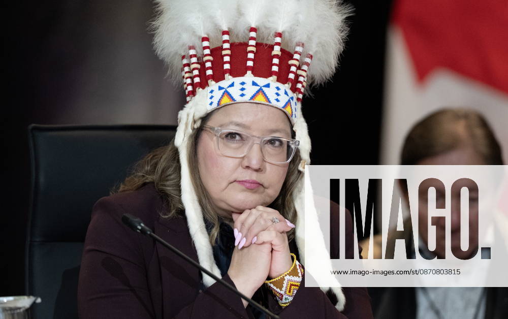 National Chief of the Assembly of First Nations Cindy Woodhouse Nepinak listens to opening remarks at the First Nations and First Ministers meeting in Ottawa, Monday, Oct. 26, 2026. Ottawa Canada - ZUMAc35_ 20261026_zaf_c35_016