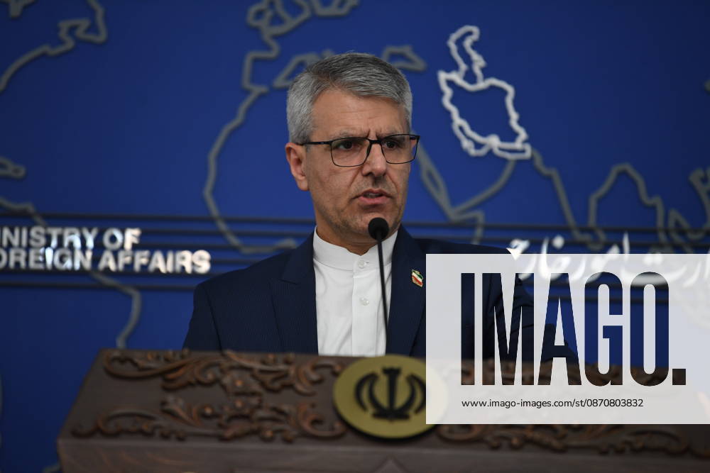 (261026) -- TEHRAN, Oct. 26, 2026 -- Iran s Foreign Ministry spokesman Esmaeil Baghaei attends a weekly press conference in Tehran, Iran, Oct. 26, 2026. TO GO WITH Iran says Israel election outcome makes no difference to Tehran Shadati) IRAN-TEHRAN-PRESS CONFERENCE ShaxDati