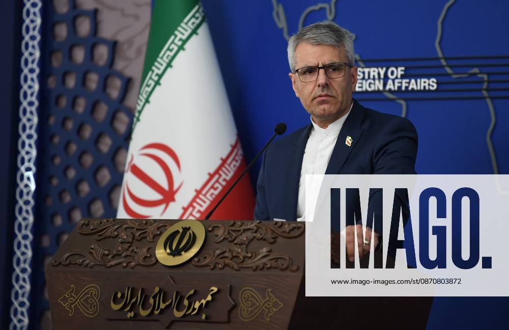 (261026) -- TEHRAN, Oct. 26, 2026 -- Iran s Foreign Ministry spokesman Esmaeil Baghaei attends a weekly press conference in Tehran, Iran, Oct. 26, 2026. TO GO WITH Iran says Israel election outcome makes no difference to Tehran Shadati) IRAN-TEHRAN-PRESS CONFERENCE ShaxDati