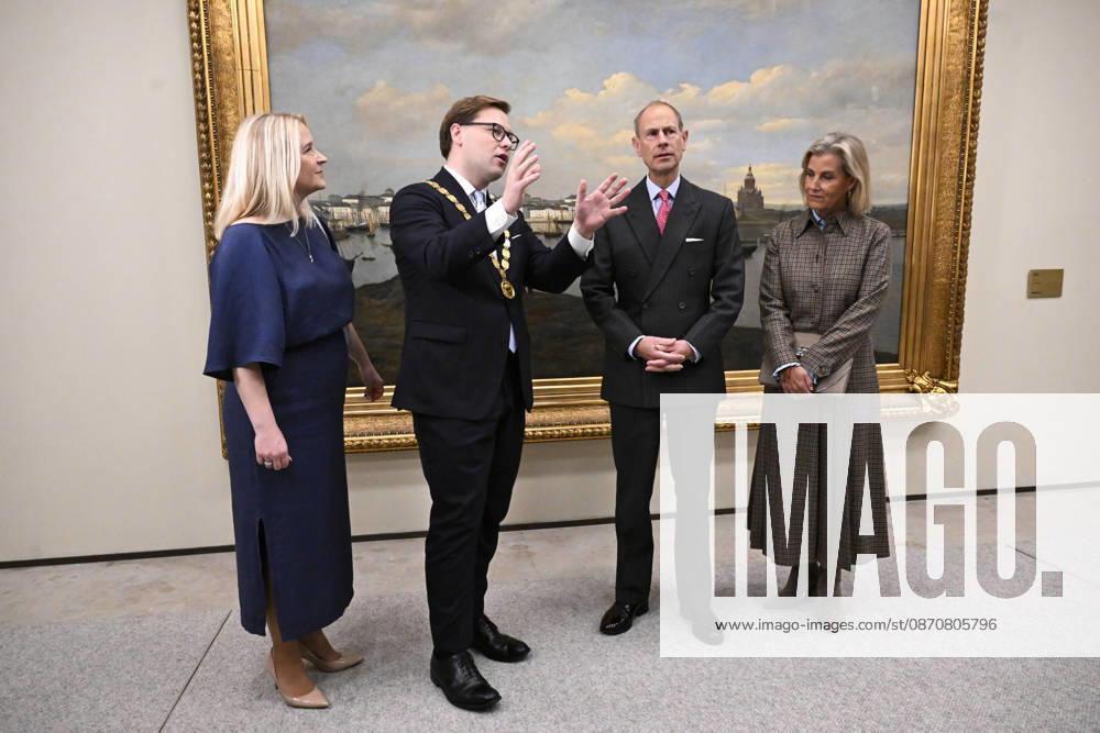 LKS 20261026 Mayor of Helsinki Daniel Sazonov with wife Anita Westerholm (L) met with visiting Britain s Prince Edward, Duke of Edinburgh and Sophie Duchess of Edinburgh at the Helsinki City Hall in Finland on Monday, 26th Oct., 2026. Prince Edward and Duchess Sophie are in Finland between 26th and 28th October. - MIKKO STIG Helsinki Finland