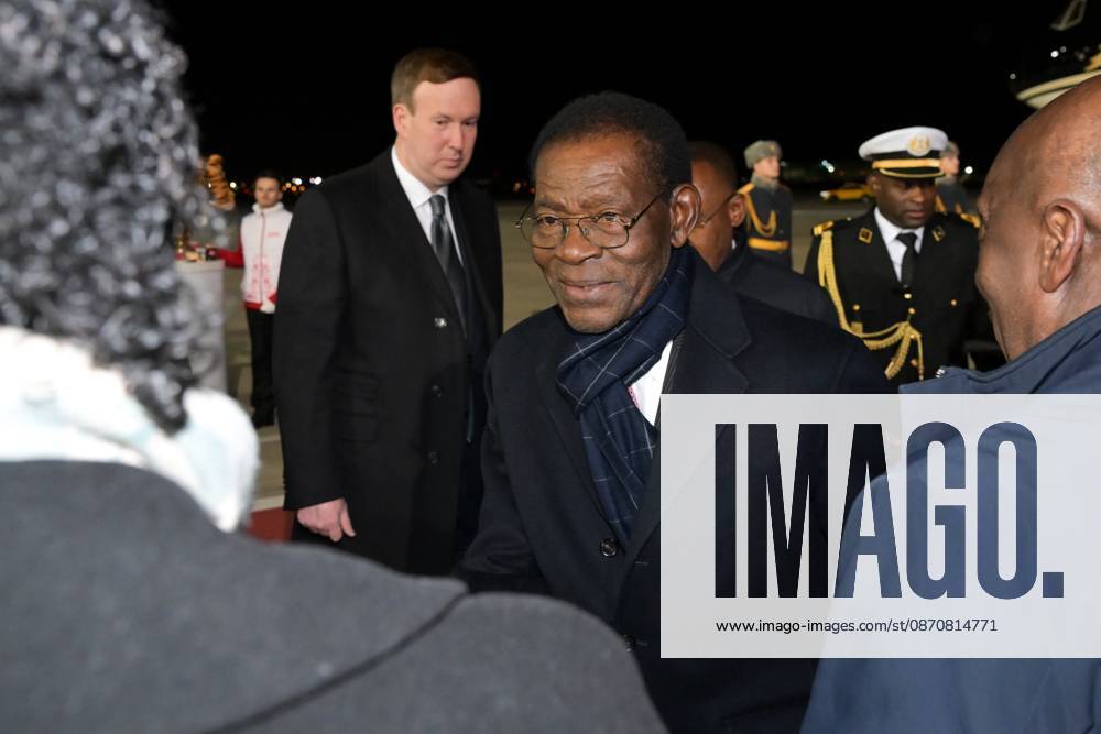 President of Equatorial Guinea Teodoro Obiang Nguema Mbasogo arrives in Moscow 9273983 26.10.2026 President of Equatorial Guinea Teodoro Obiang Nguema Mbasogo arrives in Moscow for the 3rd Russia-Africa Summit and Forum and the GECF 2026. Back left: Igor Bodashev, Director of the Department of State Protocol of the Russian Foreign Ministry. Grigory Sysoev Sputnik Crediting the source in the following order photographer s name 8th GECF summit host photo agency is mandatory when using the photo Moscow Russia
