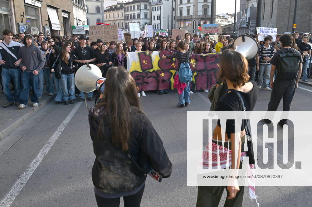 Students protest against the Minister of Education and his school policies, Florence, October 26, 2026 Florence Italy - ZUMAa289 20261026_zia_a289_198