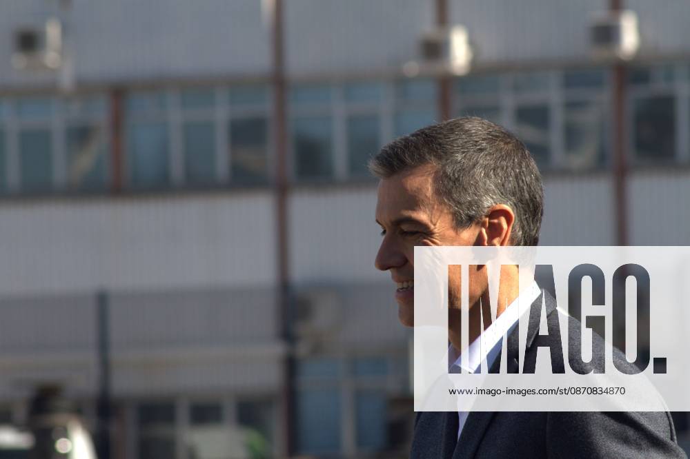 Spain: Pedro Sanchez in Gijon Spanish Prime Minister Pedro Sánchez visits the Armón shipyards in Gijón during the construction of a ferry for Balearia. Gijon Spain