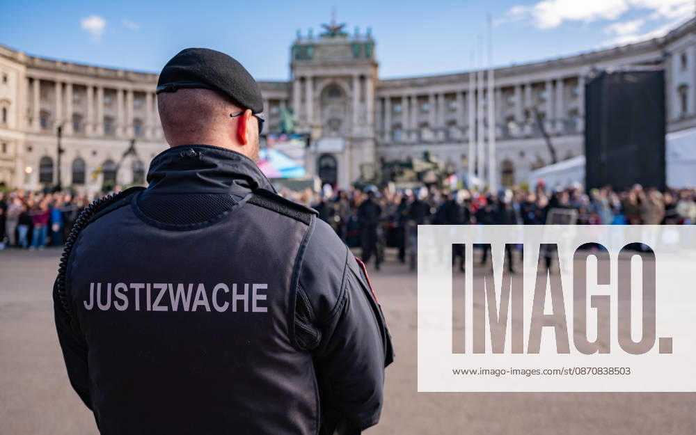 Official celebrations for Austria s National Day 2026 Oath-taking ceremony during the official celebrations for National Day 2026 at Heldenplatz in Vienna, Austria The Prison Guard Task Force (JEG) Vienna Heldenplatz Vienna Austria