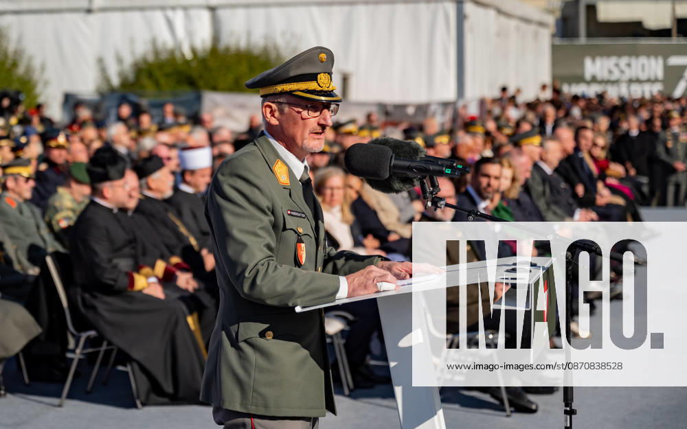 Official celebrations for Austria’s National Day 2026 Oath-taking ceremony during the official celebrations for National Day 2026 at Heldenplatz in Vienna, Austria. The photo shows Vienna’s Military Commander, Brigadier Christian Habersatter, at Heldenplatz in Vienna, Austria.