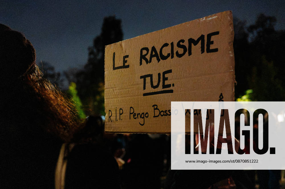 Several thousand people gathered at Stalingrad in Paris to condemn the murder of Pengo Bossio Wangi, aged 26, in Trappes, and, more broadly, the climate of racism prevailing in France, with the alleged perpetrators including certain television channels (such as CNews) and media outlets within the Bollorà group. The crowd listened to numerous speakers from the traditional left. - 26 10 2026 - France Ile-de-France (region) Paris - JanxSchmidt-Whitley LexPictorium LePictorium_0344956