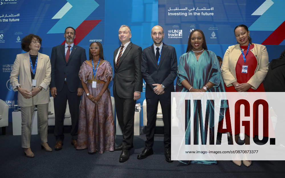 Doha Qatar Investment Forum Participants pose for a group photo during the World Investment Forum 2026 in Doha, Qatar on October 26, 2026. The Forum brought together policymakers, business leaders and investors to discuss investment and economic cooperation. A session on ASEAN-GCC relations explored opportunities to strengthen investment ties between the two regions. Doha Baladiyat ad Dawhah Qatar