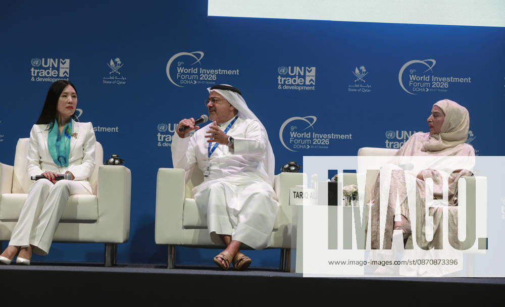 Doha Qatar Investment Forum A speaker participates in a discussion during the World Investment Forum 2026 in Doha, Qatar on October 26, 2026. The Forum brought together policymakers, business leaders and investors to discuss investment and economic cooperation. A session on ASEAN-GCC relations explored opportunities to strengthen investment ties between the two regions. Doha Baladiyat ad Dawhah Qatar