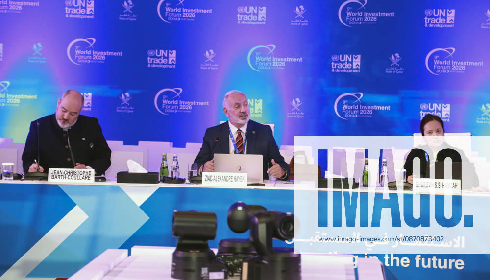 Doha Qatar Investment Forum Panelists take part in a discussion session during the World Investment Forum 2026 in Doha, Qatar on October 26, 2026. The Forum brought together policymakers, business leaders and investors to discuss investment and economic cooperation. A session on ASEAN-GCC relations explored opportunities to strengthen investment ties between the two regions. Doha Baladiyat ad Dawhah Qatar
