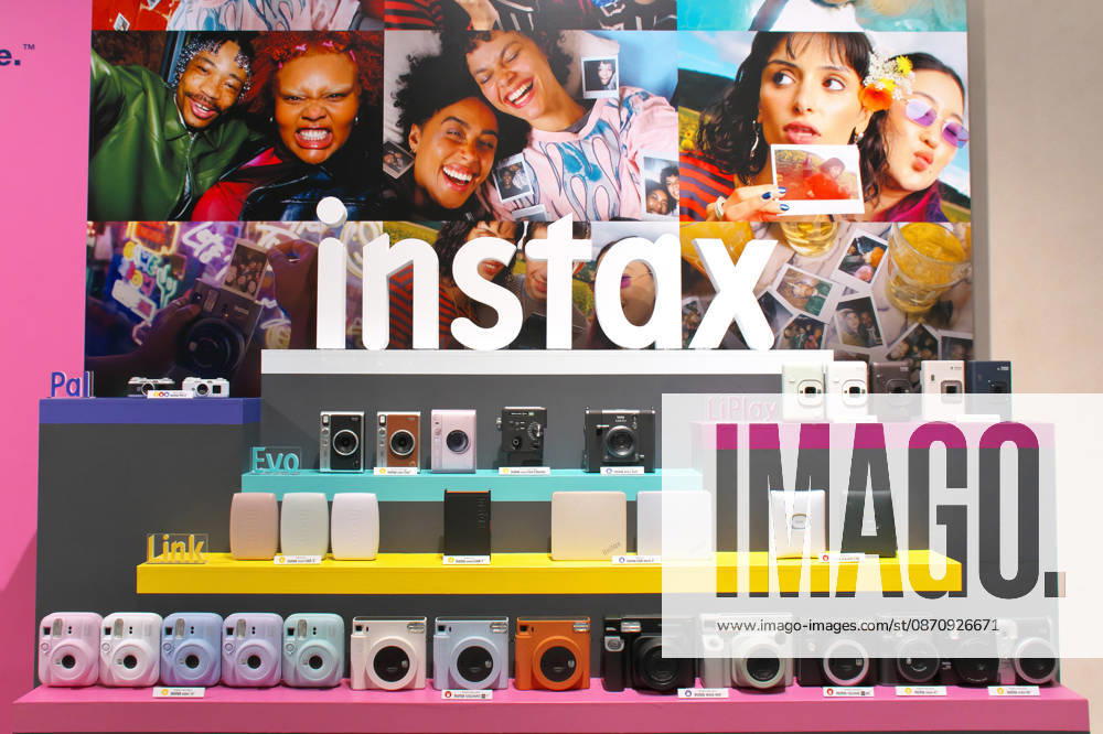 Fujifilm instant camera instax series displayed during an unveiling event for new instant camera in Tokyo, Japan on Tuesday, October 27, 2026. TKP2026102716 KEIZOxMORI