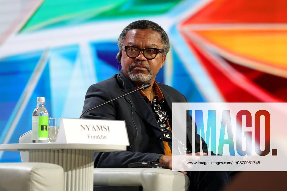 Franklin Nyamsi, President, Institut de l Afrique des Libertes during the session Land of Opportunity: how African stars form a continental identity within the framework of the Third Summit, Economic and Humanitarian Forum, Russia Africa, at the National Center Russia , in Moscow. 27 10 2026 MaksimxKonstantinov