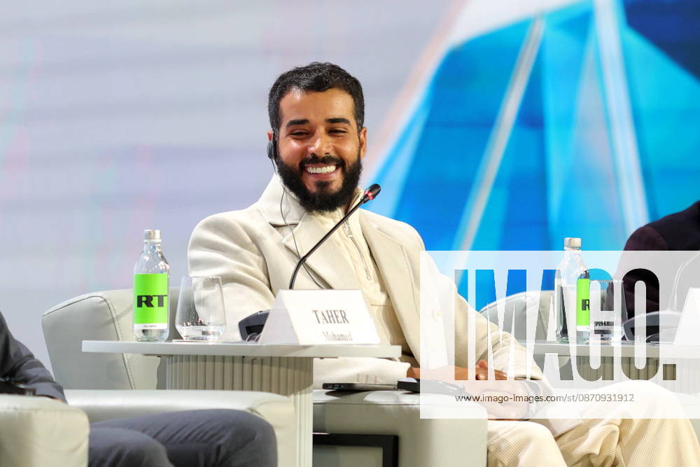 Taher Mohamed during the session Land of Opportunity: how African stars form a continental identity within the framework of the Third Summit, Economic and Humanitarian Forum, Russia Africa, at the National Center Russia , in Moscow. 27 10 2026 MaksimxKonstantinov