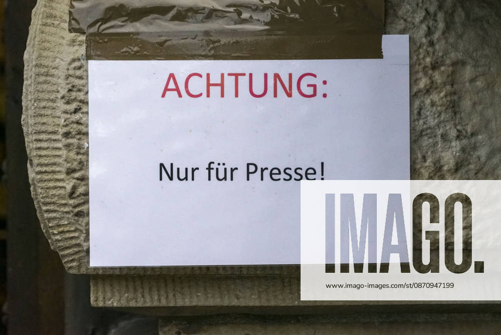 CNTV COURT Notice at Entrance: For Press Only Sign at the site of the collision with the Nord Stream pipeline in the Baltic Sea during the trial Strict security measures in place October 27, 2026 Hamburg, Sievekingsplatz 2 Day of the hearing Strict security measures are in place at the Hamburg Regional Court, Criminal Justice Building, Hamburg, Germany