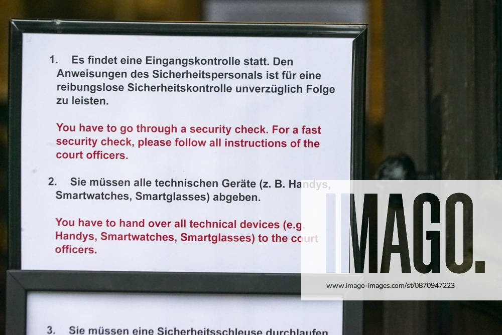 CNTV COURT Entry Checks Notices Multilingual Cell Phone Drop-Off Sign at the site of the collision with the Nord Stream pipeline in the Baltic Sea during the trial High Security Measures October 27, 2026 Hamburg Sievekingsplatz 2 Day of the hearing High security measures are in place at the Hamburg Regional Court Criminal Justice BuildingHamburg, Germany