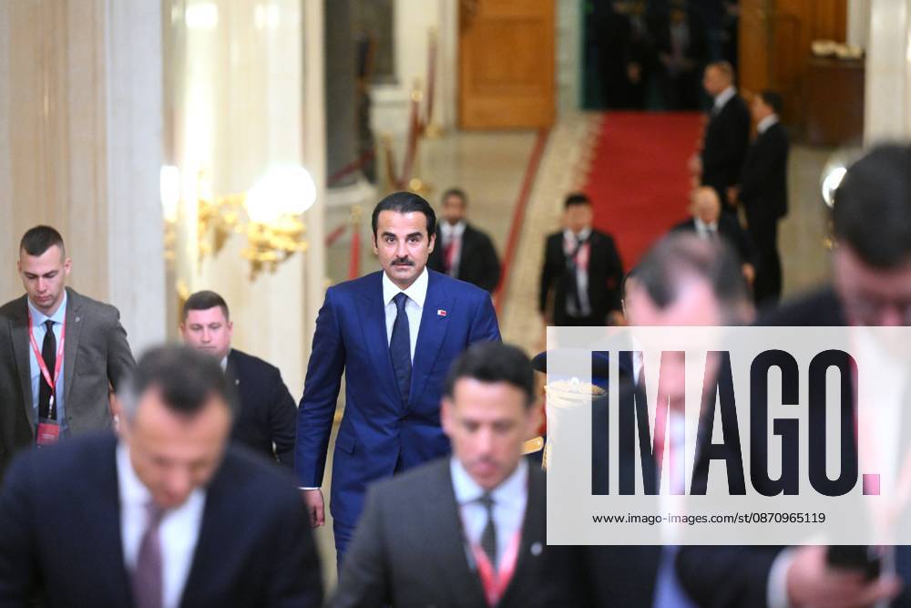 President Vladimir Putin meets with Emir of Qatar Tamim bin Hamad Al Thani 9274822 27.10.2026 Emir of the State of Qatar Sheikh Tamim bin Hamad Al Thani is seen upon arriving at the Kremlin for a meeting with Russian President Vladimir Putin. Alexandr Kryazhev Sputnik Crediting the source in the following order photographer s name 8th GECF summit host photo agency is mandatory when using the photo Moscow Russia