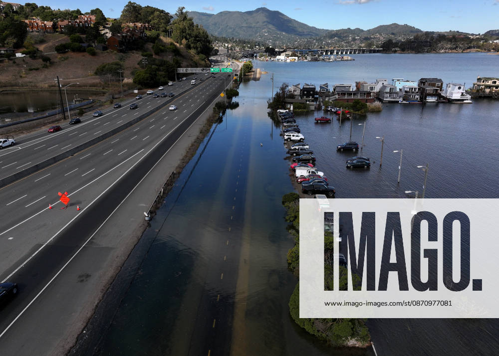 High tide in Marin County of California MARIN COUNTY, CA - OCTOBER 27: Floodwaters covered roads in Marin County during high tide between Sausalito and Mill Valley in California, United States on October 27, 2026. Tayfun Coskun Anadolu California United States. Editorial use only. Please get in touch for any other usage.