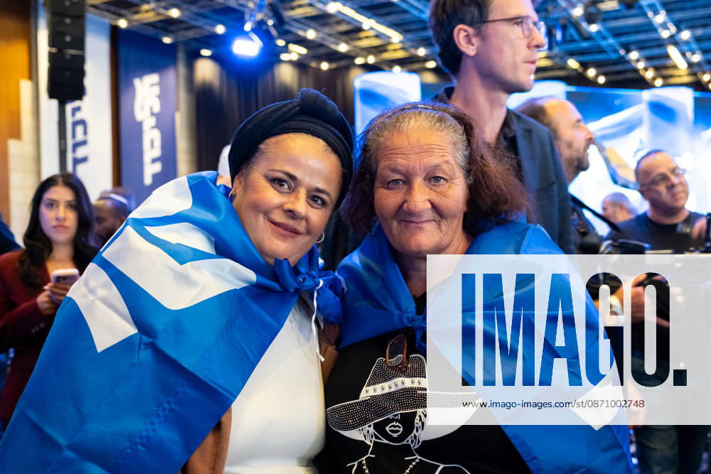 Israel, Jerusalem, October 27–28, 2026: Scenes from the election party of the Likud Party led by incumbent Prime Minister Benjamin Netanyahu. There was a long wait for Bibi to appear; he didn’t take the stage until around 3:15 a.m.