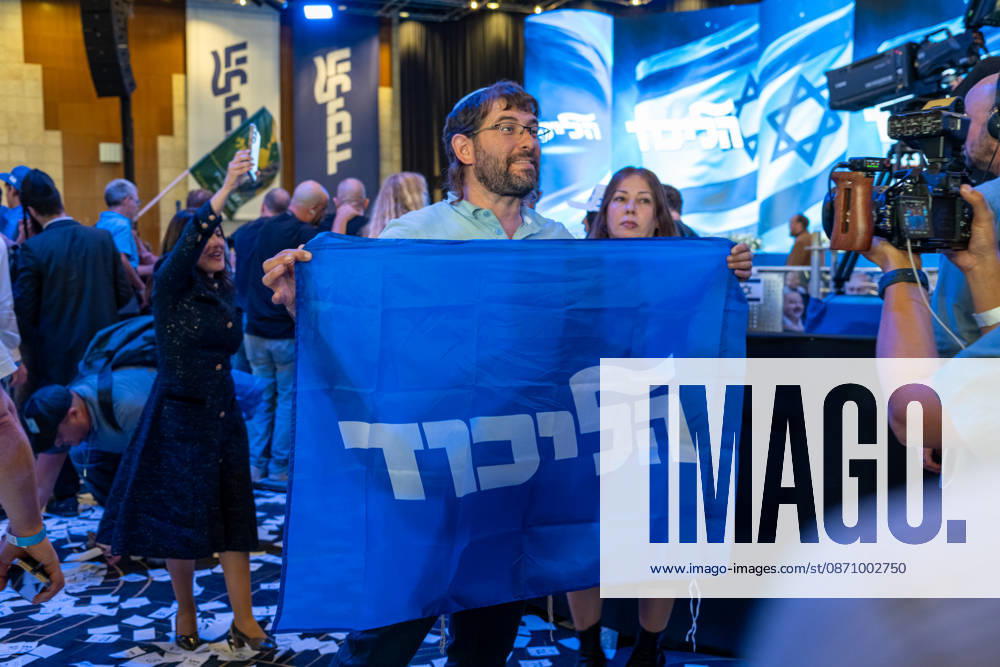 Israel, Jerusalem, October 27–28, 2026: Scenes from the election party of the Likud Party led by incumbent Prime Minister Benjamin Netanyahu. There was a long wait for Bibi to appear; he didn’t take the stage until around 3:15 a.m.