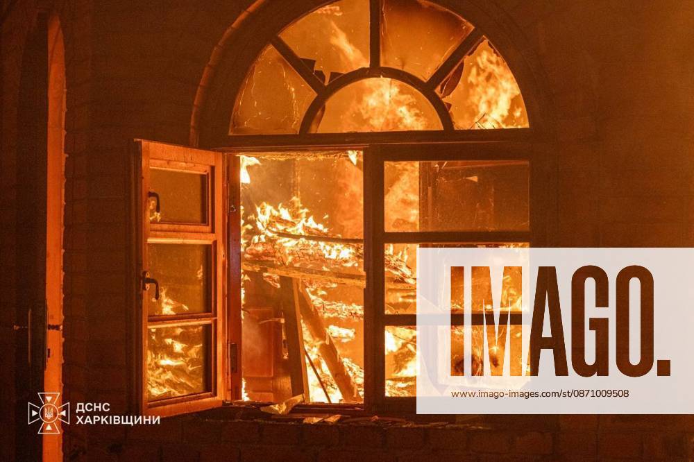 5 injured in Russian drone strike on Kharkiv, Ukraine says KHARKIV, UKRAINE - OCTOBER 28: (---- - MANDATORY CREDIT - STATE EMERGENCY SERVICE OF UKRAINE HANDOUT - NO MARKETING NO ADVERTISING CAMPAIGNS - DISTRIBUTED AS A SERVICE TO CLIENTS----) A view of flames inside of a building as firefighters work to extinguish following a Russian drone strike in Kharkiv, Ukraine on October 28, 2026. Five people were injured in the attack, which also damaged residential buildings, a business facility and vehicles, according to Ukraine s State Emergency Service. State Emergency Service of Ukraine Handout Anadolu Kharkiv Ukraine. Editorial use only. Please get in touch for any other usage.