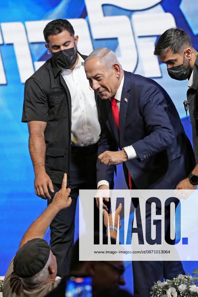 General election in Israel Israeli Prime Minister and Likud party leader Benjamin Netanyahu fist bumps supporters following the release of exit poll results for Israel s general election in Jerusalem on Oct. 28, 2026. A14AA0005631974P