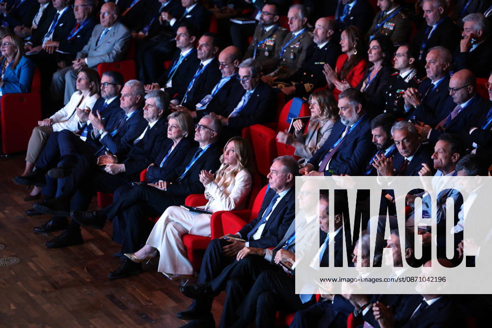 IPA90274982 - Rome, Italy October 28, 2026 Prime Minister Giorgia Meloni attends the conference marking the 80th anniversary of Confartigianato Imprese at the Auditorium Conciliazione in Rome