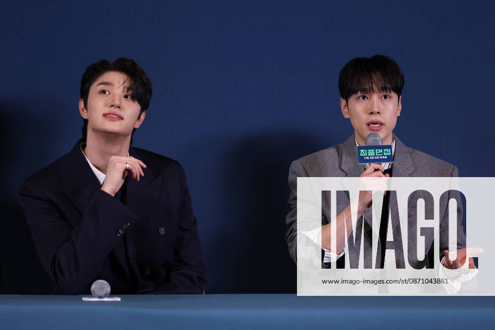Seoul press screening for the movie Final Interview South Korean actor Kang You-seok (R) speaks during a press preview for the movie Final Interview in Seoul, South Korea, on October 28, 2026. Seoul South Korea