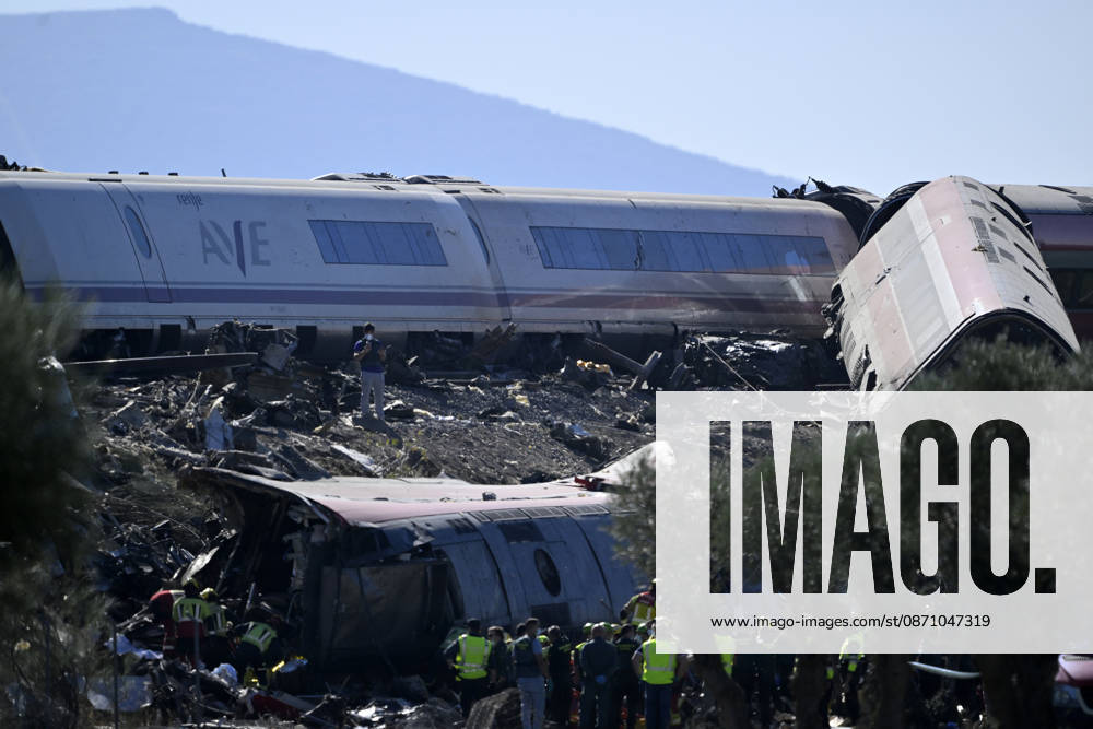 Death toll in Spain high-speed train collision climbs to 46 TOLEDO, SPAIN - OCTOBER 28: Emergency teams work at the scene of a collision involving two high-speed trains near Urda station in Toledo province, Spain, on October 28, 2026. The death toll has risen to 46, according to Spanish media reports. Preliminary information suggests that a Renfe AVE train struck the rear of a stationary Iryo train, causing two carriages to derail and fall down an embankment. Emergency crews continue rescue and response operations as authorities investigate the cause of the collision. Burak Akbulut Anadolu Toledo Spain. Editorial use only. Please get in touch for any other usage.