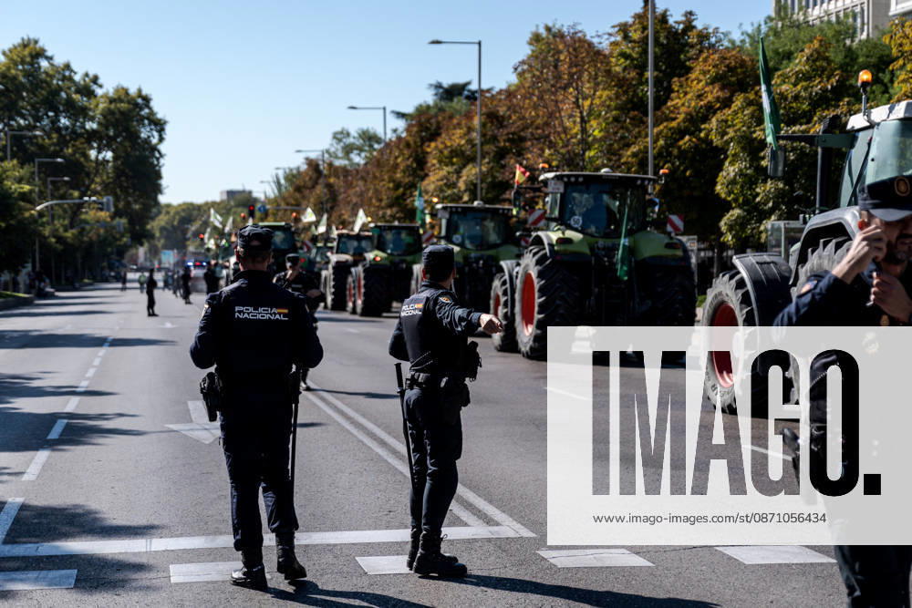 Spanish farmers take to Madrid s streets with tractors to demand better conditions for the agricultural sector. MADRID, SPAIN - OCTOBER 28: Tractors from across Spain fill the streets of Madrid as farmers and livestock breeders mobilize to demand fair prices, lower production costs, better working conditions, and stronger support for the agricultural sector in Madrid, Spain on October 28, 2026. Diego Radames Anadolu Madrid Spain. Editorial use only. Please get in touch for any other usage.