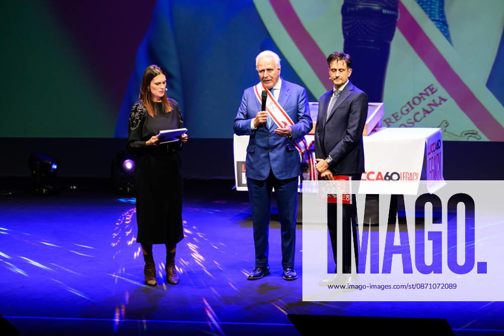 Eugenio Giani, President of the Tuscany Region, and Emanuele Vietina, Director of Lucca Comics & Games, on stage during the inauguration of the 60th edition of Lucca Comics & Games, Lucca, 28 10 2026 Lucca Italy - ZUMAa289 20261028_zia_a289_115