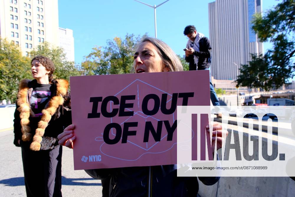 NEW YORK, NY- OCTOBER 28: 13 activists were arrested on the Brooklyn Bridge to demand I.C.E stop shooting New Yorkers on October 28, 2026 in New York City.