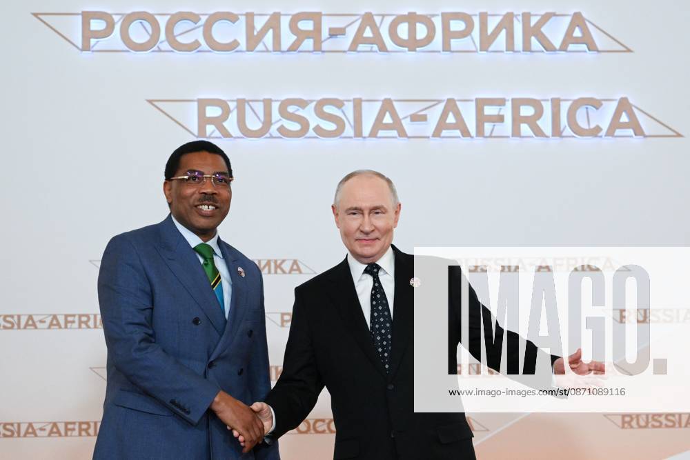 President Vladimir Putin officially greets heads of delegation at Russia-Africa Summit 9276178 28.10.2026 President Vladimir Putin at an official greeting ceremony for heads of delegation at the 3rd Russia-Africa Summit. Left: Prime Minister of Tanzania Mwigulu Nchemba. Alexandr Kryazhev Sputnik Crediting the source in the following order photographer s name Russia-Africa Summit and Economic and Humanitarian forum host ÑÄhoto agency is mandatory when using the photo Moscow Russia
