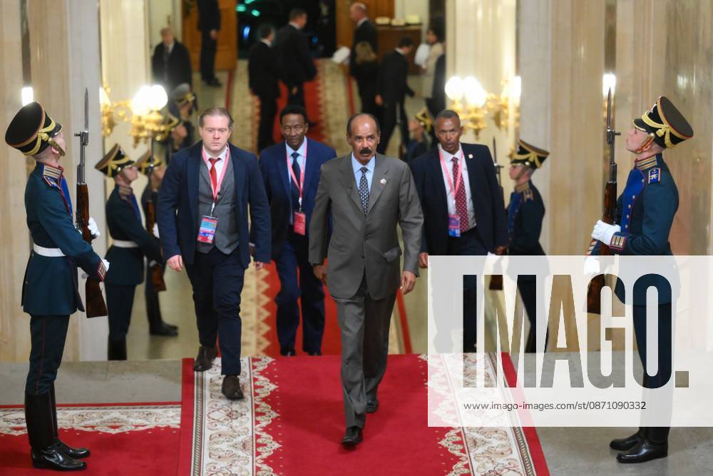 President Vladimir Putin officially greets heads of delegation at Russia-Africa Summit 9275872 28.10.2026 President of Eritrea Isaias Afwerki, center, arrives at the Kremlin for the formal reception in honor of the heads of delegation at the 3rd Russia-Africa Summit. Grigory Sysoev Sputnik Crediting the source in the following order photographer s name Russia-Africa Summit and Economic and Humanitarian forum host ÑÄhoto agency is mandatory when using the photo Moscow Russia