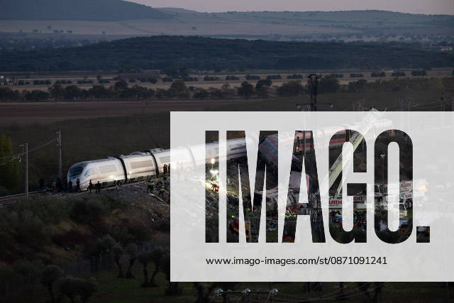 October 28, 2026, Urda, Toledo, Spain: At least 68 people have died and dozens more were injured after two high-speed passenger trains collided near Urda station in the province of Toledo on Wednesday morning, regional authorities confirmed. The catastrophe occurred at approximately 08:53 AM when a state-owned Renfe AVE train struck the rear of a stationary train operated by private carrier Iryo. More than 500 passengers were on board both convoys, which were traveling along the Madrid-Andalusia high-speed corridor. Spanish Transport Minister o¼ scar Puente stated that the collision followed a safety system failure, after which an inexplicable order was issued from the control center allowing the - ZUMAd308 20261028_zsp_d308_081