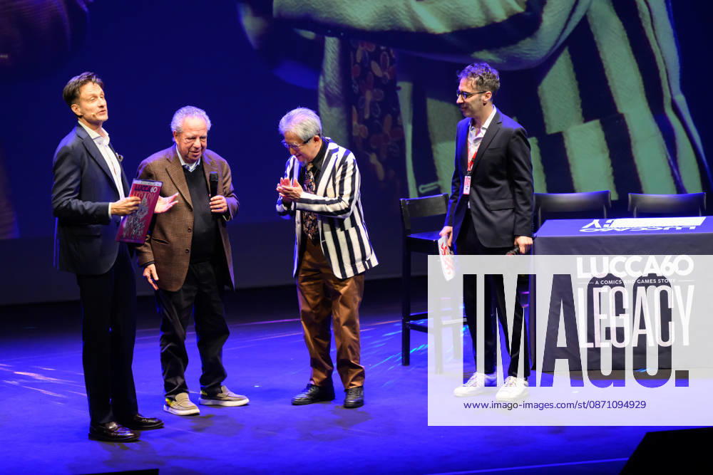 Vince Tempera, the famous Italian musician and conductor, composer of the theme songs for UFO Robot, Goldrake, and Captain Harlock, meets master comic book artist Go Nagai in a drawing session at the 60th edition of Lucca Comics & Games, Lucca, 28 10 2026 Lucca Italy - ZUMAa289 20261028_zia_a289_197