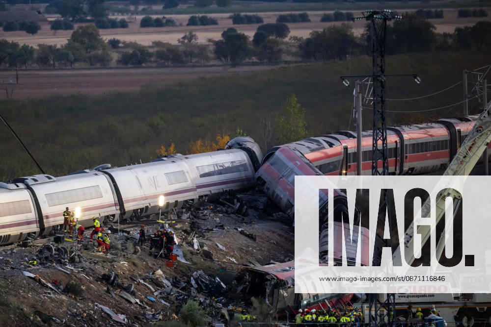 At least 68 people have died and dozens more were injured after two high-speed passenger trains collided near Urda station in the province of Toledo at 08:53 AM when a state-owned Renfe AVE train struck the rear of a stationary train operated by private carrier Iryo. More than 500 passengers were on board both trains, which were traveling along the Madrid-Andalusia high-speed corridor. Spanish Transport Minister Puente said the collision followed a safety system failure, after which an inexplicable order was issued from the control center allowing the AVE to proceed despite a red signal. Urda Spain - ZUMAd308 20261028_zsp_d308_157