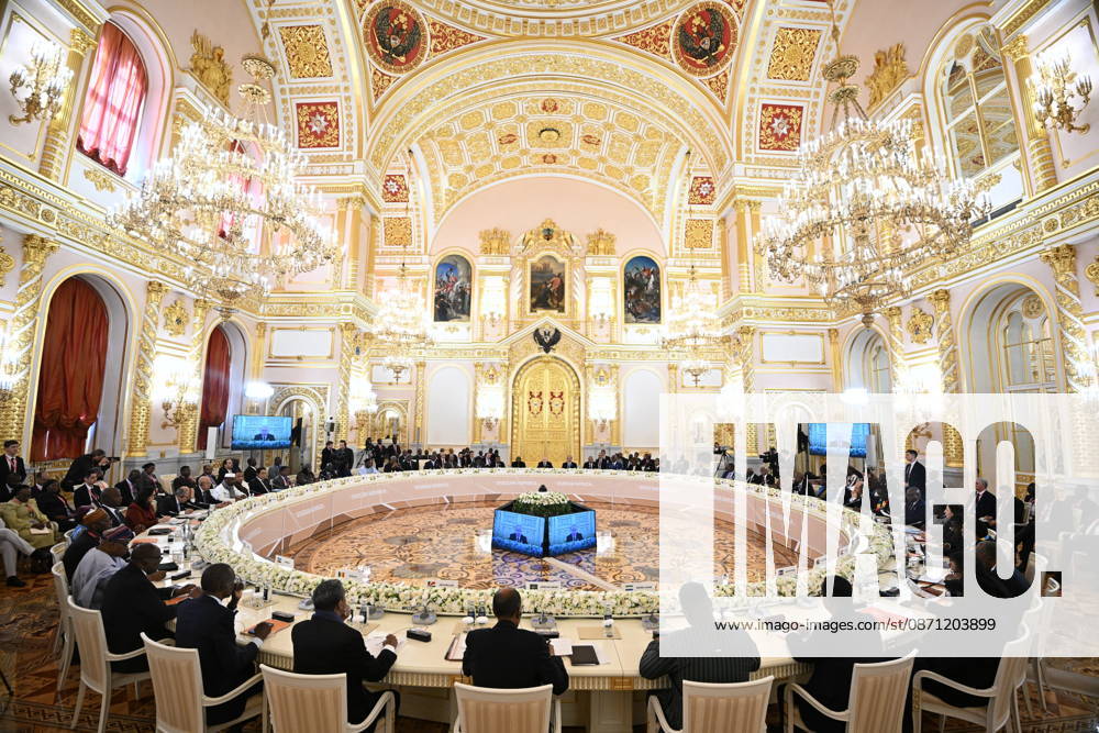 Russia-Africa Economic and Humanitarian Forum MOSCOW, RUSSIA - OCTOBER 29: (---- - MANDATORY CREDIT - SERGEY BOBYLEV RUSSIA-AFRICA SUMMIT AND ECONOMIC AND HUMANITARIAN FORUM HOST PHOTO AGENCY HANDOUT - NO MARKETING NO ADVERTISING CAMPAIGNS - DISTRIBUTED AS A SERVICE TO CLIENTS----) Plenary session of the 3rd Russia-Africa Summit in Moscow, Russia on October 29, 2026. Sergey Bobylev Russia-Africa Summit and Economic and Humanitarian Forum Host Photo Agency Anadolu Moscow Russia. Editorial use only. Please get in touch for any other usage.