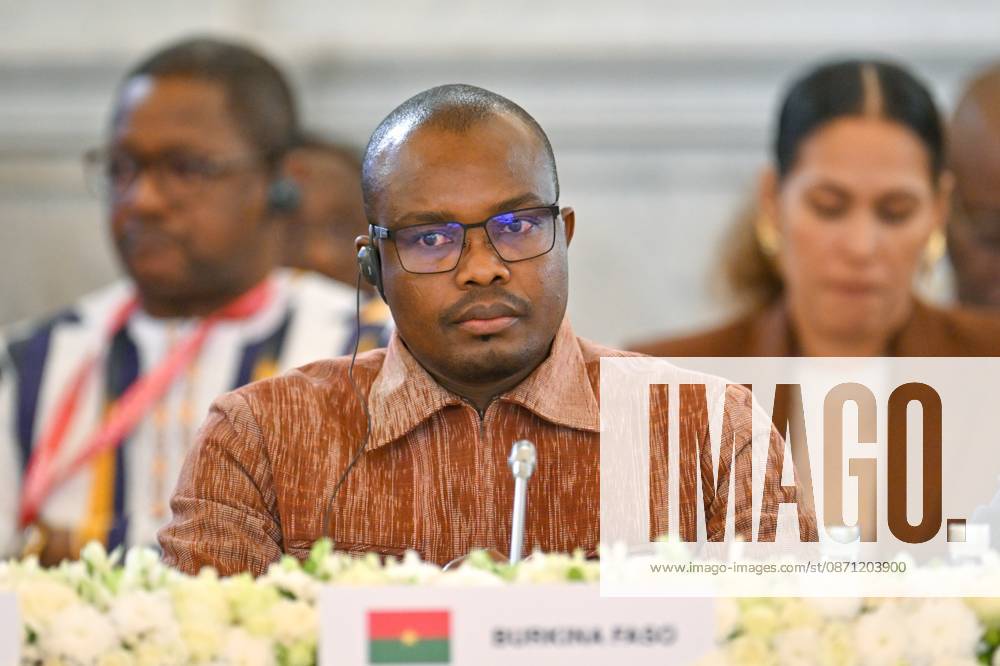 Russia–Africa Summit and Forum MOSCOW, RUSSIA - OCTOBER 29: (---- - MANDATORY CREDIT - YURI KOCHETKOV RUSSIA-AFRICA SUMMIT AND ECONOMIC AND HUMANITARIAN FORUM HOST PHOTO AGENCY HANDOUT - NO MARKETING NO ADVERTISING CAMPAIGNS - DISTRIBUTED AS A SERVICE TO CLIENTS----) Prime Minister of Burkina Faso Rimtalba Jean Emmanuel Ouedraogo attends the plenary session of the 3rd Russia-Africa Summit in Moscow, Russia, on October 29, 2026. Yuri Kochetkov Sputnik Anadolu Moscow Russia. Editorial use only. Please get in touch for any other usage.