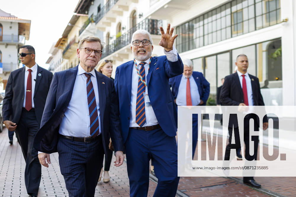 Johann Wadephul (CDU), Federal Minister of Foreign Affairs, visits Panama. Pictured here during a joint walk through the historic district of Panama City, October 29, 2026. Photographed on behalf of the Federal Foreign Office, Panama City, Panama.