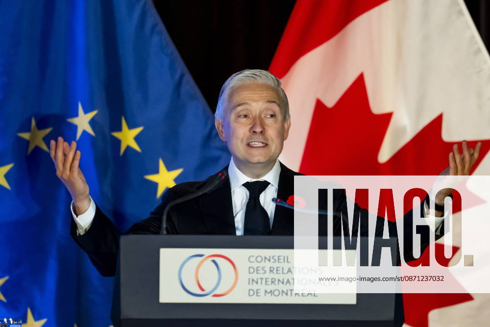 Minister of Finance Francois-Philippe Champagne gives remarks at a luncheon ahead of the Canada-EU Summit, in Montreal, on Thursday, Oct. 29, 2026. Montreal CANADA - ZUMAc35_ 20261029_zaf_c35_048